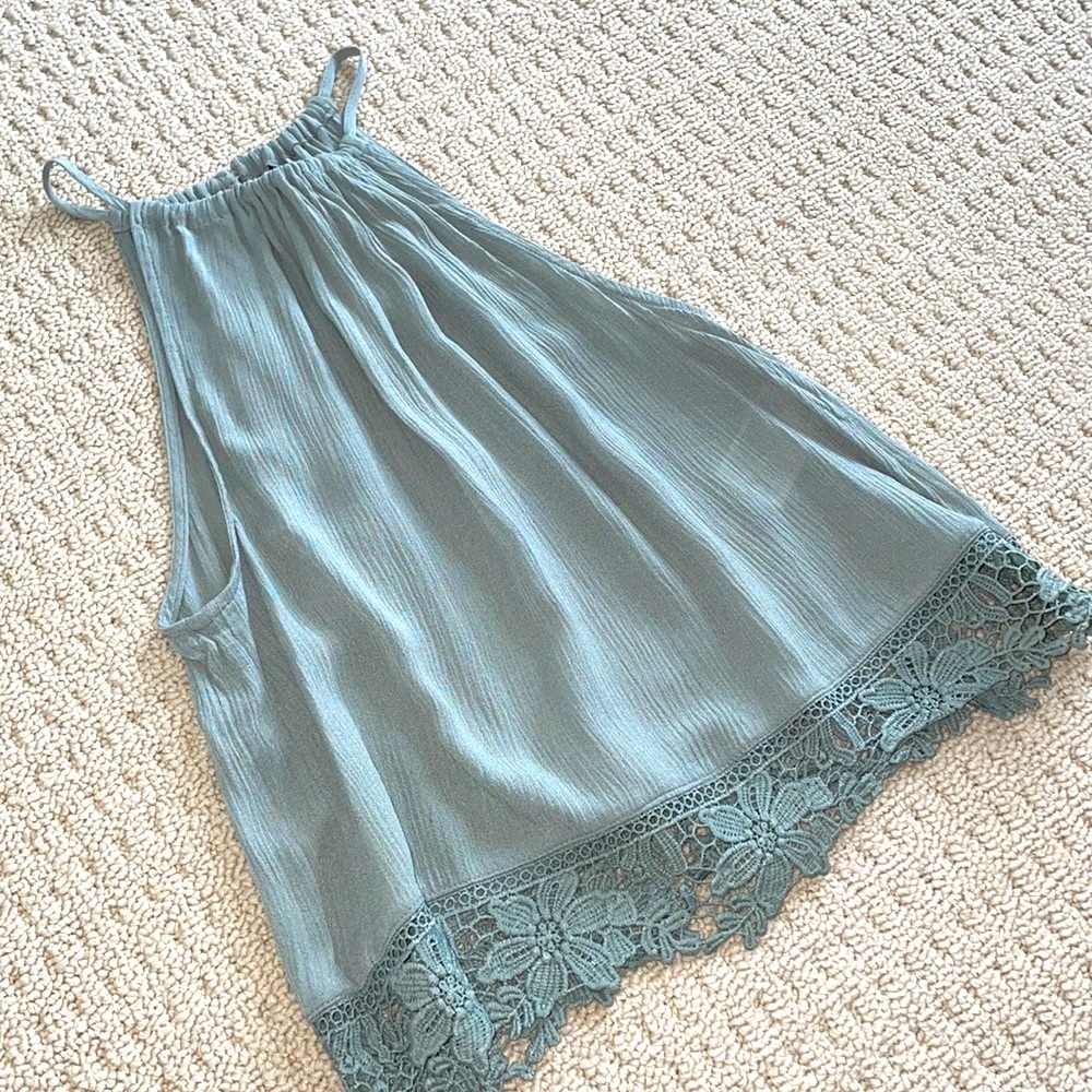 H&M Divided Crochet Trim Halter Top